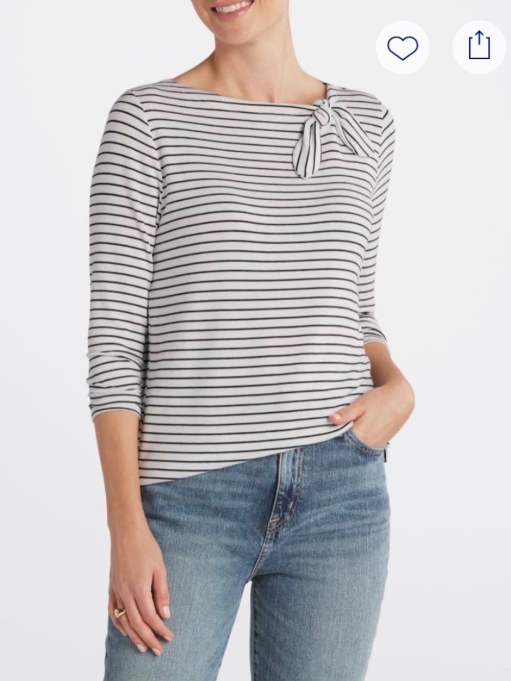 Pink Clover - Florian Tie Detail Quarter Sleeve Knit Top